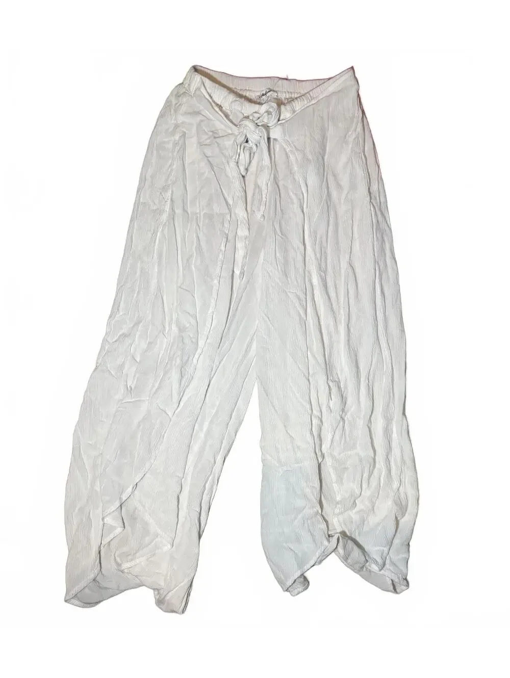 NWOT Wide Leg Flowy Wrap Pants - White Rayon - Medium